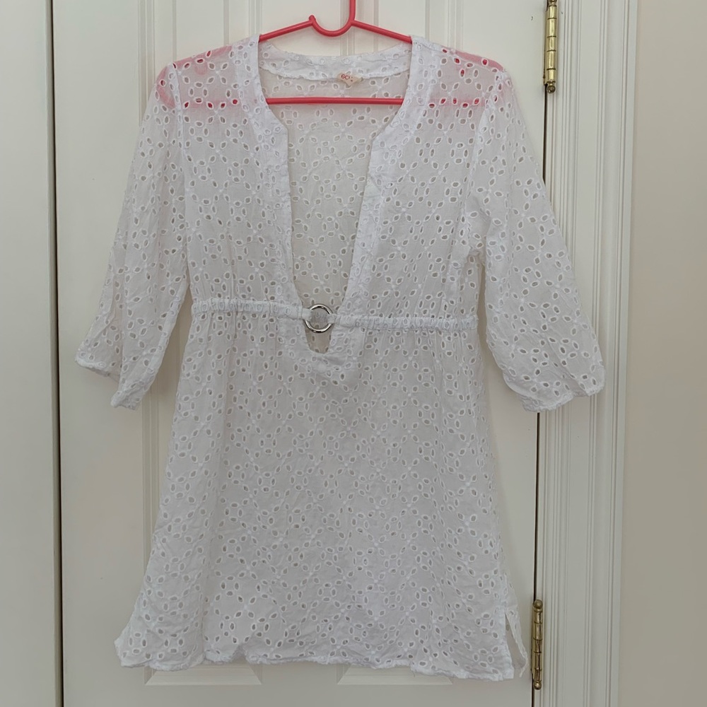 ECHO eyelet beach dress